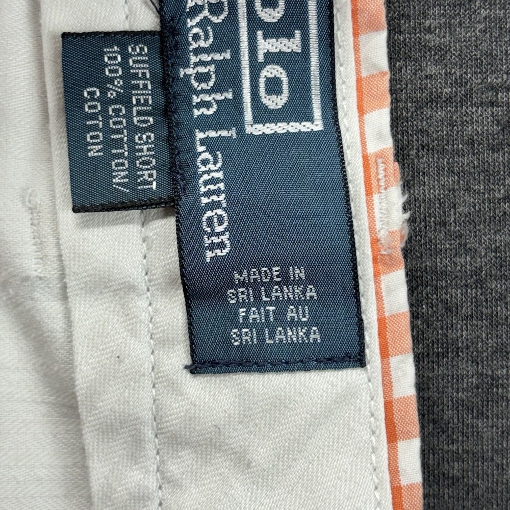 Vintage Polo Ralph Lauren Suffield Shorts Mens 35x9 Orange Gingham Check Preppy - Picture 11 of 13
